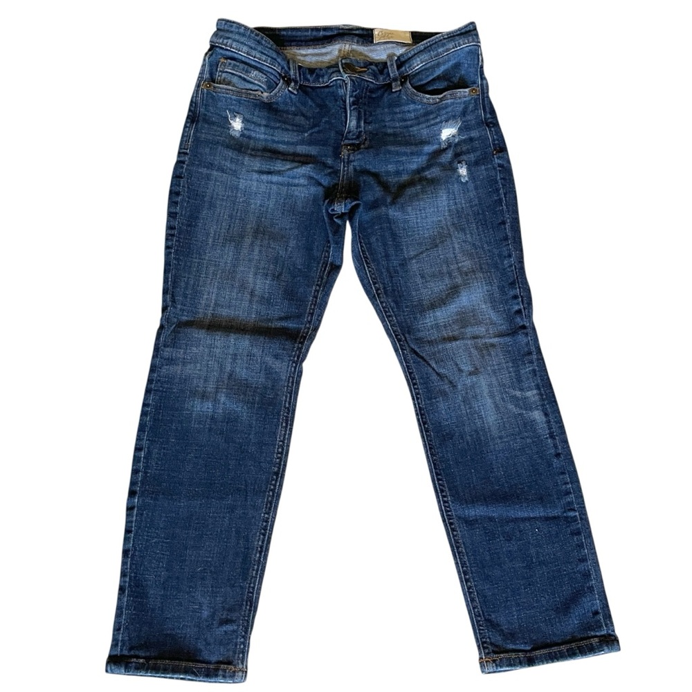 Women's Cosmic Blue Love Straight Leg 5 Pocket Jeans Medium Rise Size 29